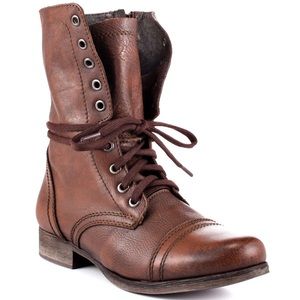 👠 Steve Madden Troopa Brown Leather Boots